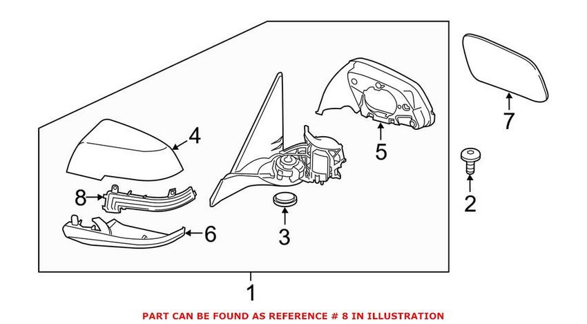 BMW Turn Signal Light Assembly - Passenger Right 63137280772